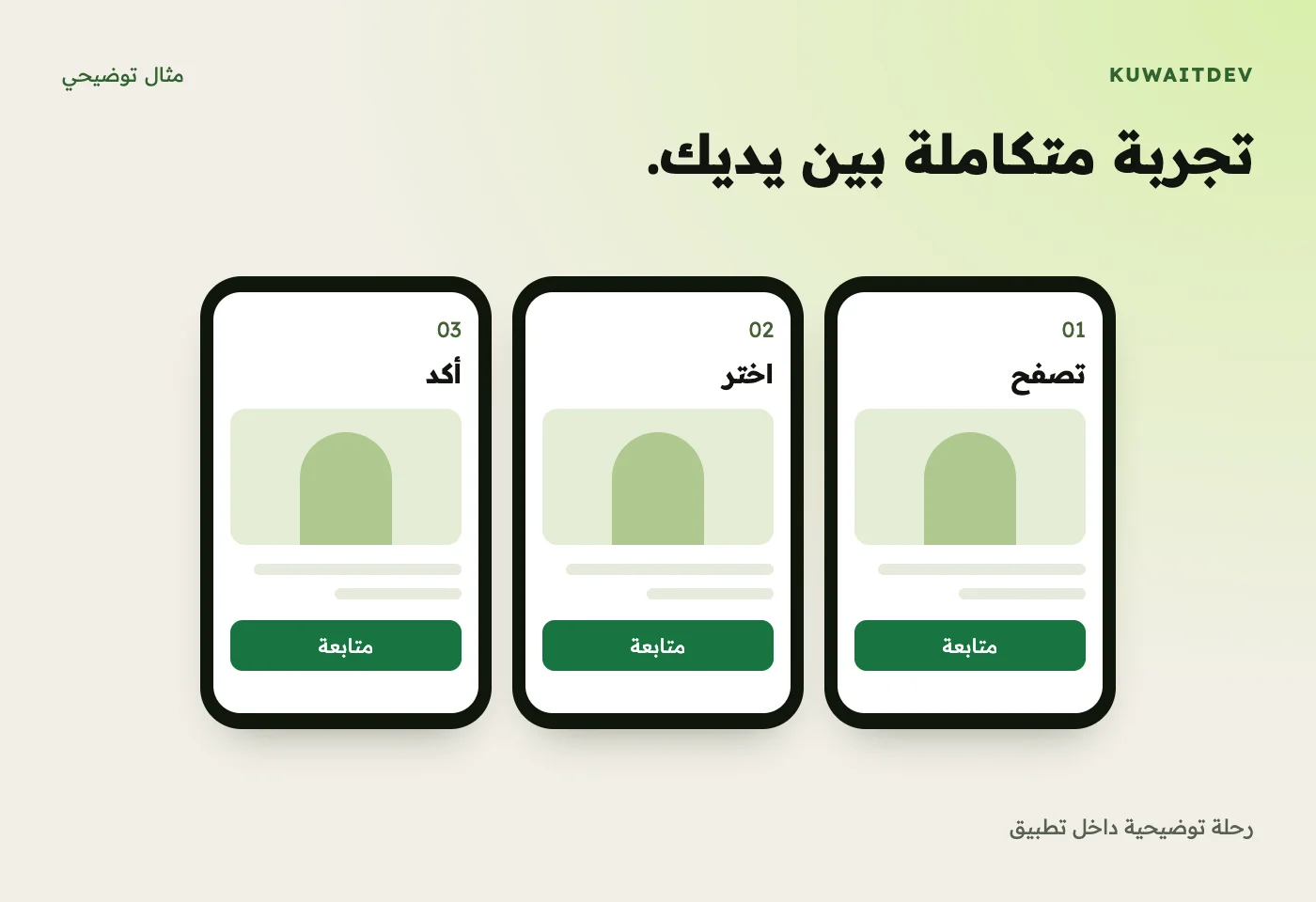 تجربة متكاملة بين يديك. رحلة توضيحية داخل تطبيق