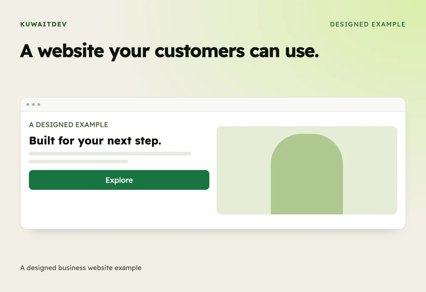 A website your customers can use. A designed business website example